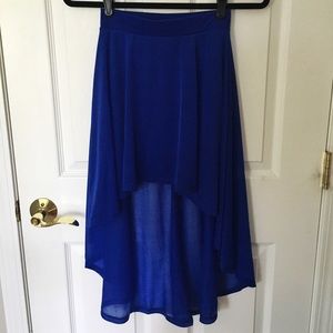 Blue High Low Skirt